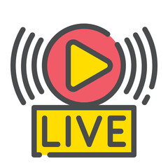 live streaming line icon