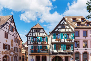 Fototapeta premium beautiful farce houses in the city of Kaysersberg