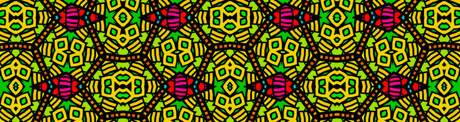 Colored African fabric - Seamless and textured pattern, illustration