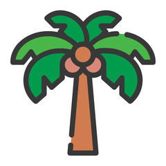 coconut tree line icon