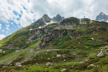 Fototapeta na wymiar mountain scenery of Sustenpass in the swiss alps