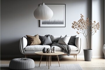 Scandinavian Interior Wall Mockup: Clean, Minimalist & Modern with Textile & Wood Textures
