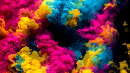 abstract colorful watercolor hand drawn background. Fantasy sky with colorful smokes. Seamless and infinity looping video animation background. Live wallpaper or screen saver video. - Powered by Adobe