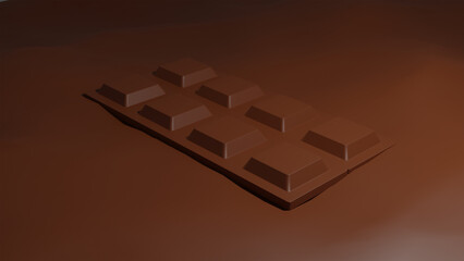 Chocolate bar. 3d chocolate model.