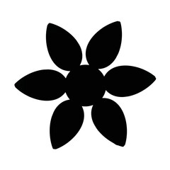 Vector sunflower icon black solid style isolated on white background. illustration of plant symbols, can be used as a logo or design support element