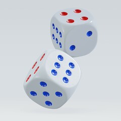 isolated dice for casino or gambling concept