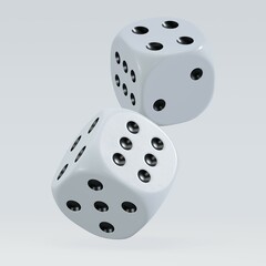 isolated dice for casino or gambling concept