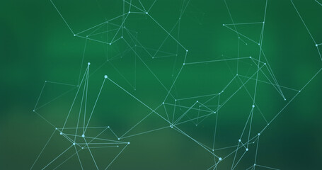 Composition of network of connections on green background