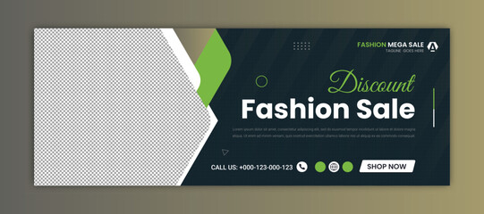 Fashion sale social media facebook cover template
