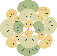 decoration top view of tree illustration.