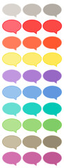 collection of colorful speaking banner elements