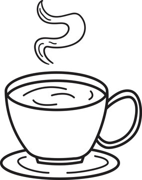 cup of coffee outline style