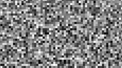 Black and white pixelated abstract background. 3d render illustration.