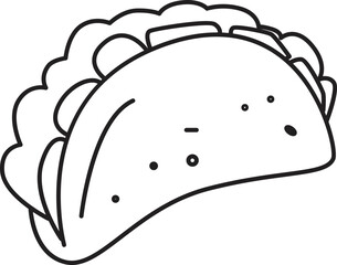 Outline illustration of sandwich. Cafe element