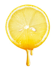 Honey dripping from lemon slice