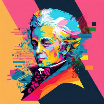 Beautiful, magnificent, musical artwork, Beethoven, composer, colorful, design