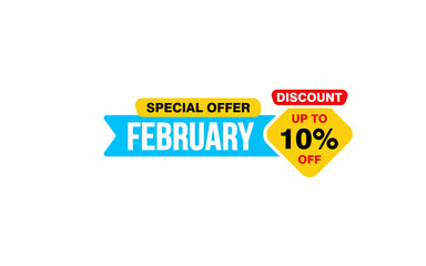 25 Percent FEBRUARY discount offer, clearance, promotion banner layout with sticker style. 