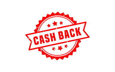CASH BACK rubber stamp with grunge style on white background