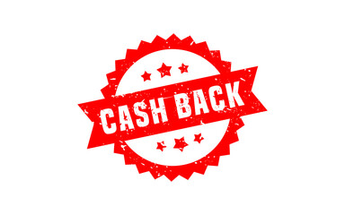 CASH BACK rubber stamp with grunge style on white background