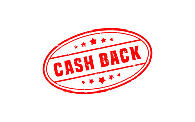 CASH BACK rubber stamp with grunge style on white background