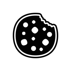 Black solid icon for cookie