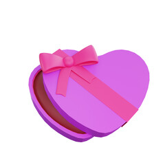 3d rendering valentine's day chocolate box icon