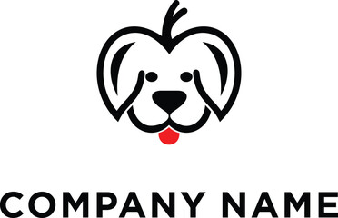 Dog with fruit logo design vector graphic symbol icon illustration