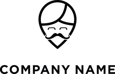 Map Pin Guru Logo Design Template Element