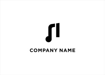 Letter N Alphabet Music Logo Design Template