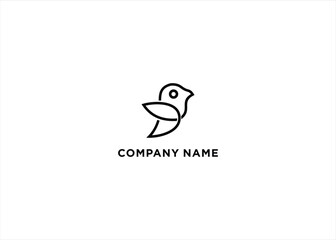 Elegant bird single line logo