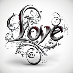Valentine's Day design, love, hearts, design, beautiful, red, pink, white, roses, swirls, lover