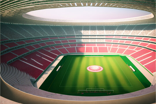 football stadium ibackground, top view. Generative AI