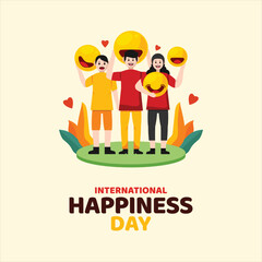 Flat International Day of Happiness Illustration Background