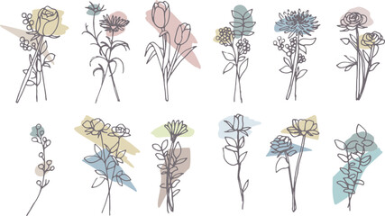 くすみカラーの手書き植物イラスト、ユル可愛い手書きの植物イラスト。植物の線画イラスト。
Dull color handwritten plant illustration, yuletide cute handwritten plant illustration. Line drawing illustration of plant.