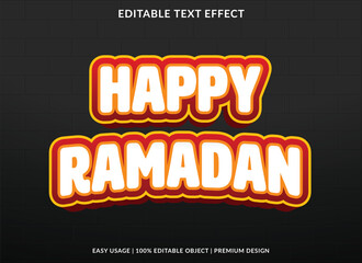 happy ramadan editable text effect template 