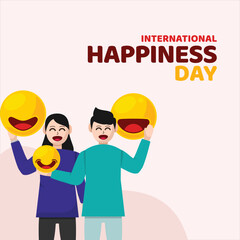 Flat International Day of Happiness Illustration Background