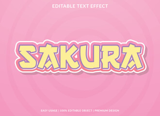 sakura editable text effect template 