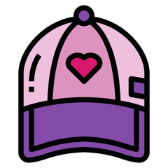 cap filled outline icon style