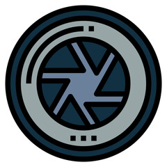 lens filled outline icon style
