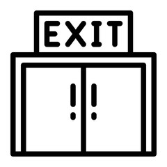 exit door line icon