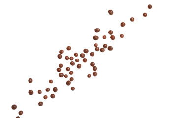 Chocolate sprinkles on white background. Decoration for donuts