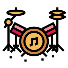 drum filled outline icon style