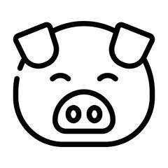 pig line icon