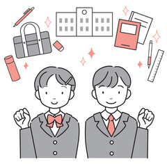 学校生活を想像する　笑顔の生徒
