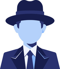 Avatar job mafia. flat portrait of man.