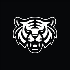 simple tiger head reverse style logo