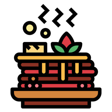 pancakes stack with butter and syrup clip art preview
