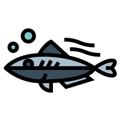 mackerel filled outline icon style