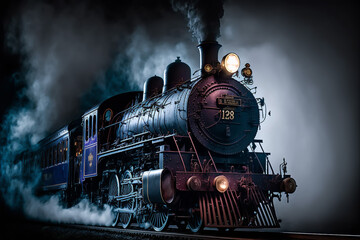 Obraz na płótnie Canvas Imaginative Old Steam Train - Generative AI illustrations