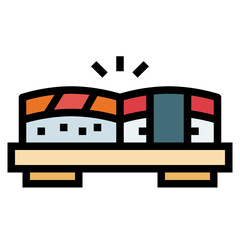 sushi filled outline icon style
